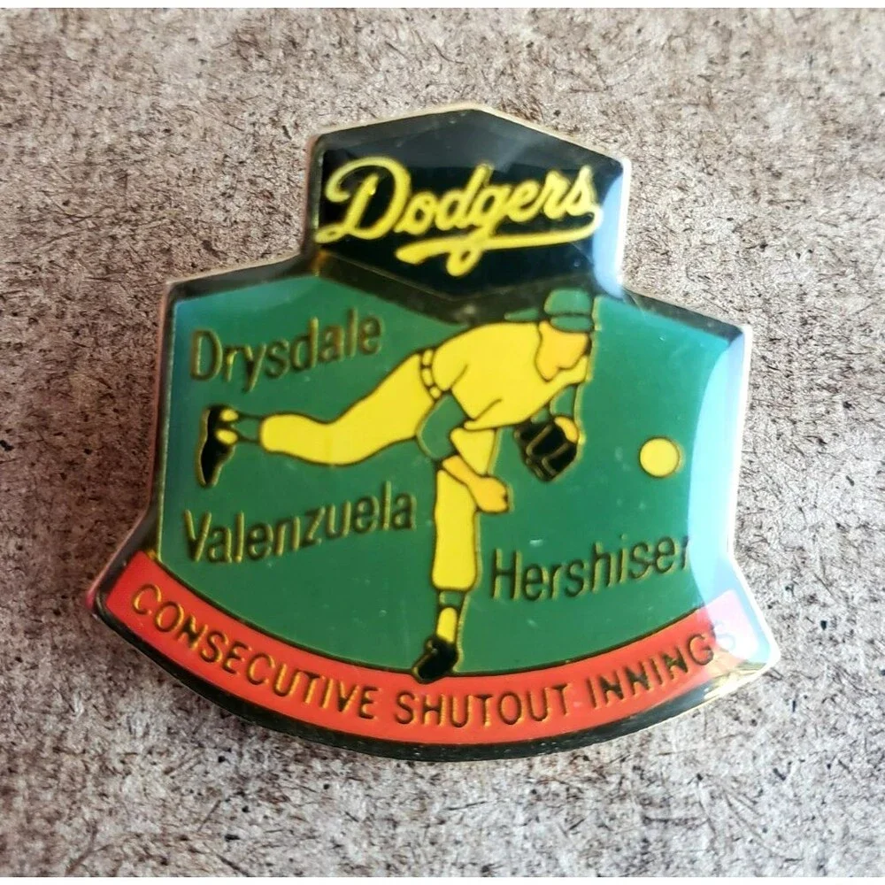 UNOCAL 76 GOLD PIN 3 RECORD SETTERS IN LOS ANGELES VALENZUELA DRYSDALE HERSHISER